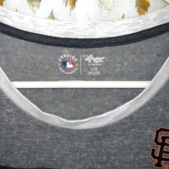 Women’s 4 her San Francisco Giants sequined T-shirt baseball MLB size L - Picture 3 of 5